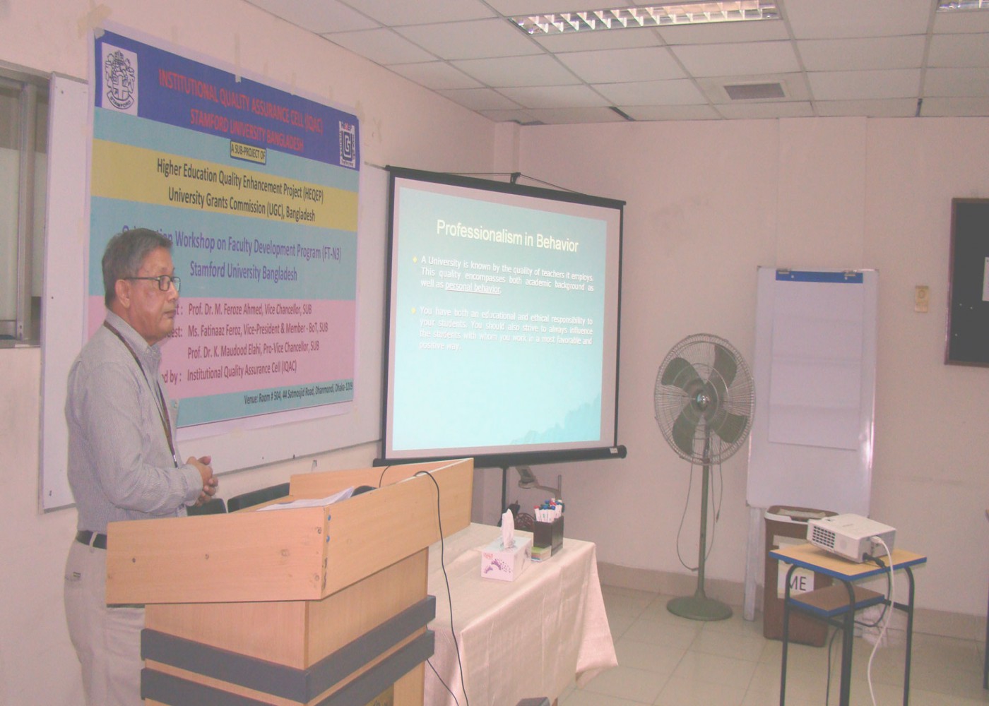 Pro- Vice Chancellor of SUB giving his valuable speech of the workshop